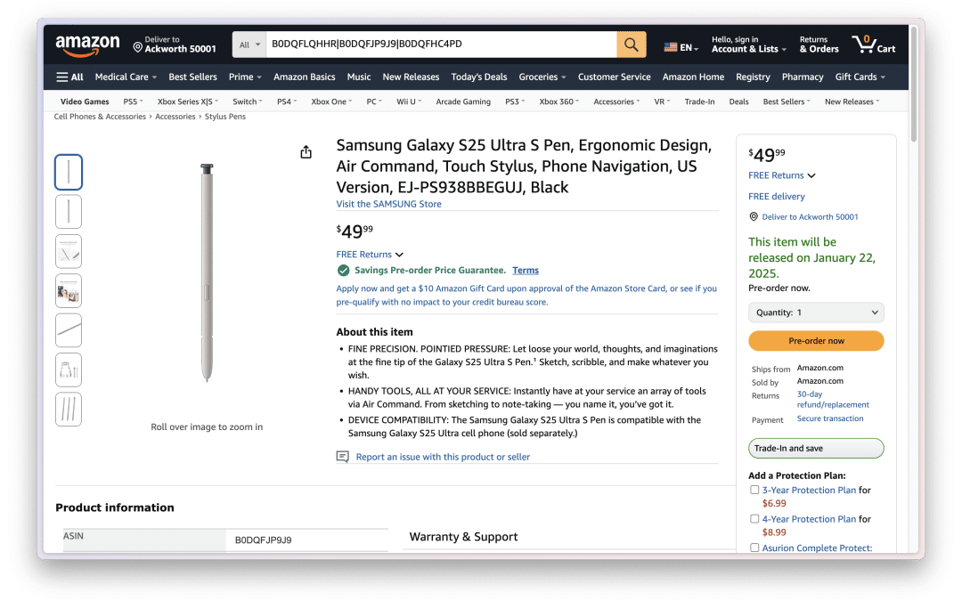 Amazon Listing Pulls Curtains Off Galaxy S25 Ultra’s S Pen
